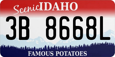 ID license plate 3B8668L