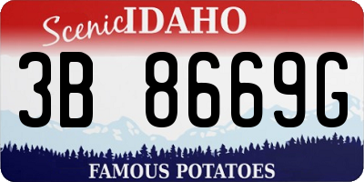 ID license plate 3B8669G