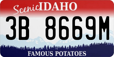 ID license plate 3B8669M