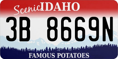 ID license plate 3B8669N
