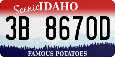ID license plate 3B8670D