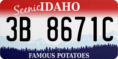 ID license plate 3B8671C