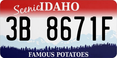 ID license plate 3B8671F