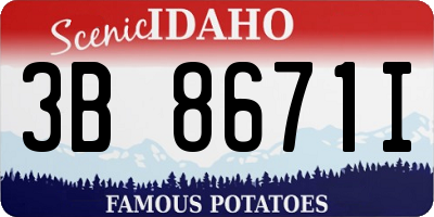 ID license plate 3B8671I