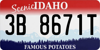ID license plate 3B8671T