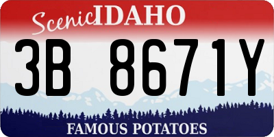 ID license plate 3B8671Y