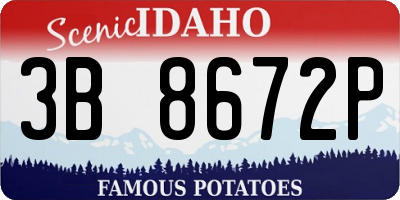 ID license plate 3B8672P