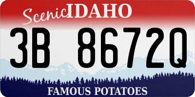 ID license plate 3B8672Q
