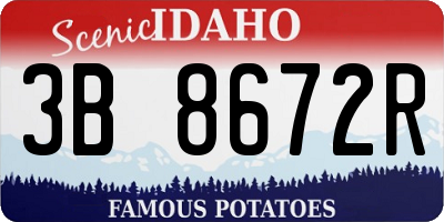 ID license plate 3B8672R