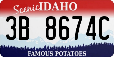 ID license plate 3B8674C