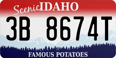 ID license plate 3B8674T