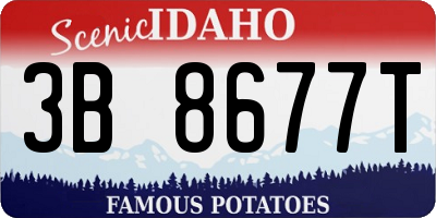 ID license plate 3B8677T