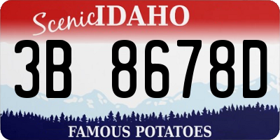 ID license plate 3B8678D