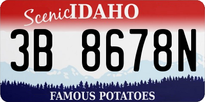 ID license plate 3B8678N