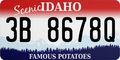 ID license plate 3B8678Q