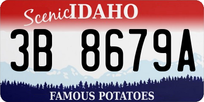 ID license plate 3B8679A