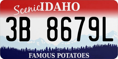 ID license plate 3B8679L