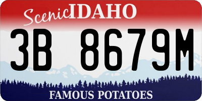ID license plate 3B8679M