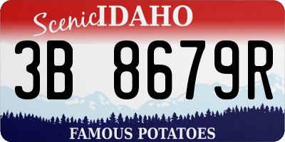ID license plate 3B8679R