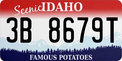 ID license plate 3B8679T