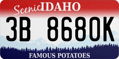 ID license plate 3B8680K