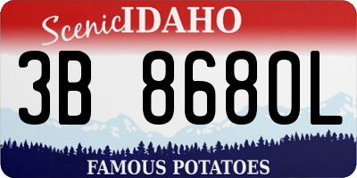 ID license plate 3B8680L