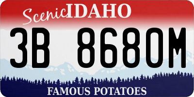 ID license plate 3B8680M