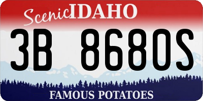 ID license plate 3B8680S