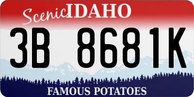 ID license plate 3B8681K
