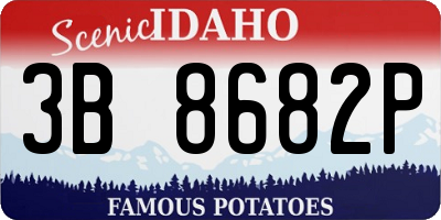 ID license plate 3B8682P