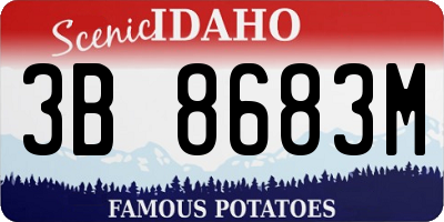 ID license plate 3B8683M