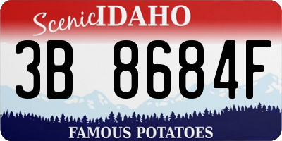 ID license plate 3B8684F
