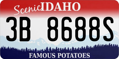 ID license plate 3B8688S
