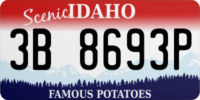 ID license plate 3B8693P