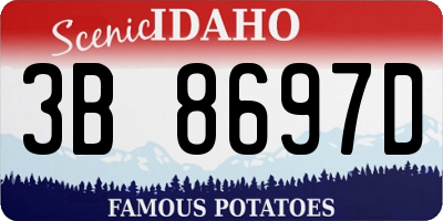 ID license plate 3B8697D