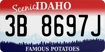 ID license plate 3B8697J