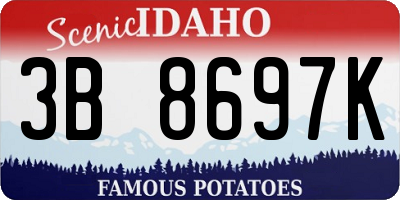 ID license plate 3B8697K