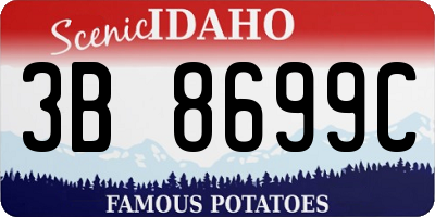 ID license plate 3B8699C