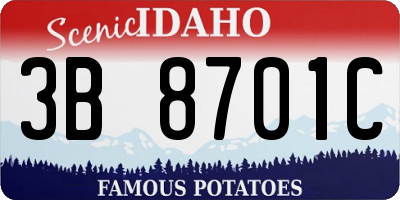 ID license plate 3B8701C