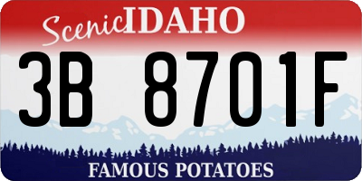 ID license plate 3B8701F