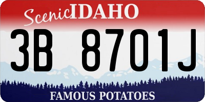 ID license plate 3B8701J