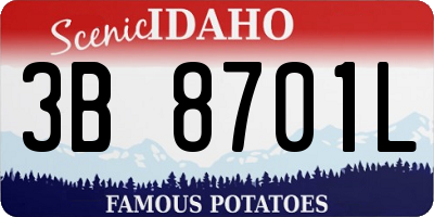ID license plate 3B8701L