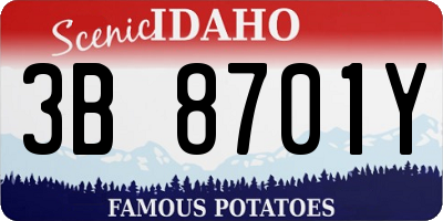 ID license plate 3B8701Y