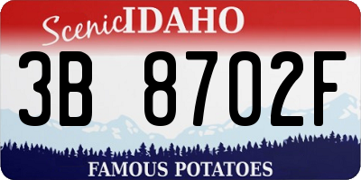 ID license plate 3B8702F