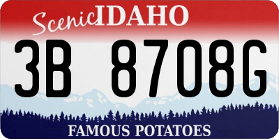 ID license plate 3B8708G