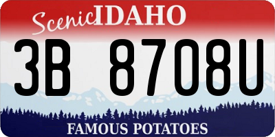 ID license plate 3B8708U