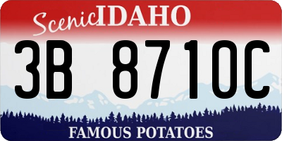 ID license plate 3B8710C