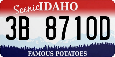 ID license plate 3B8710D