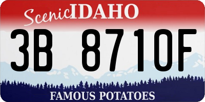 ID license plate 3B8710F