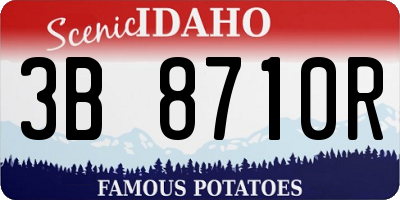 ID license plate 3B8710R